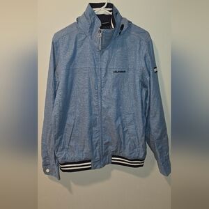 Tommy Hilfiger Men's Light Blue Zip Bomber Jacket